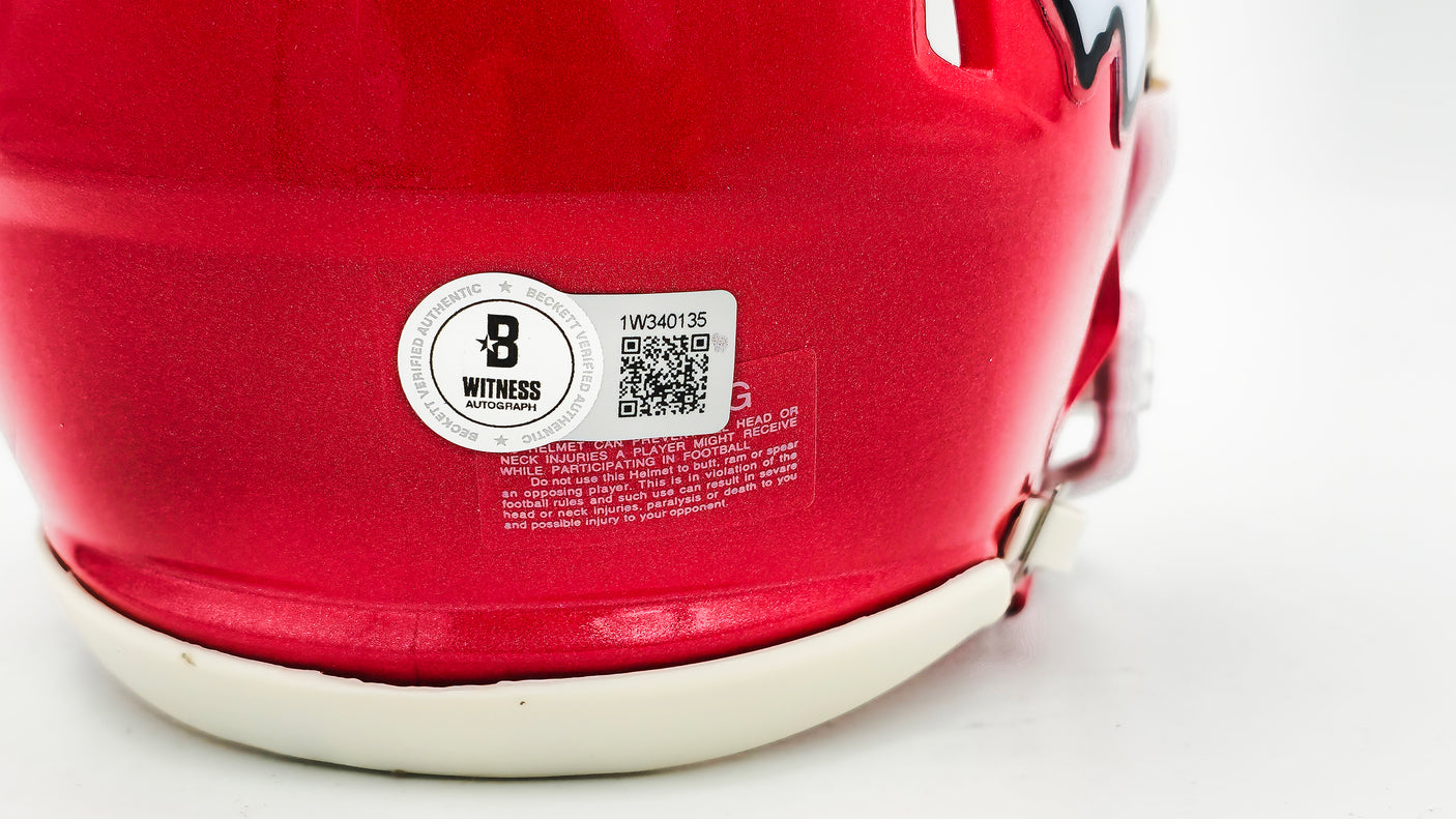 Skyy Moore Autographed Kansas City Chiefs Red Speed Mini Helmet "SB LVII LVIII Champs" Beckett BAS Witness Stock #224838
