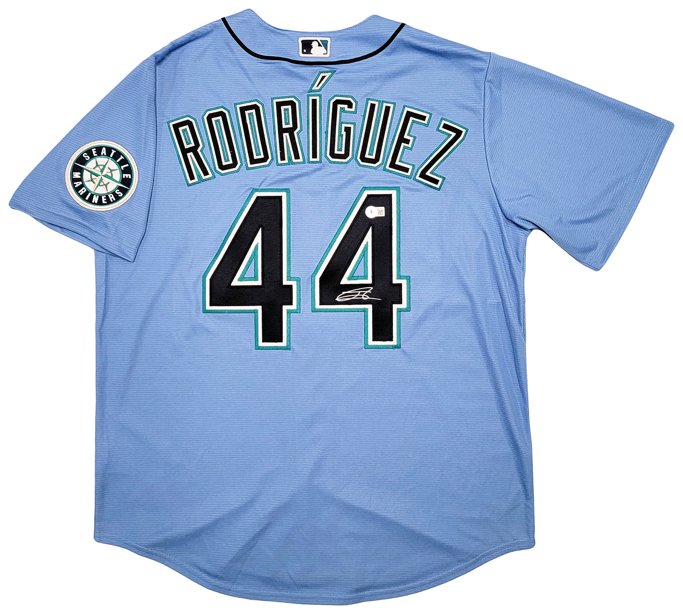 Seattle Mariners Julio Rodriguez Autographed Blue Nike Jersey Size L Beckett BAS Stock #212092