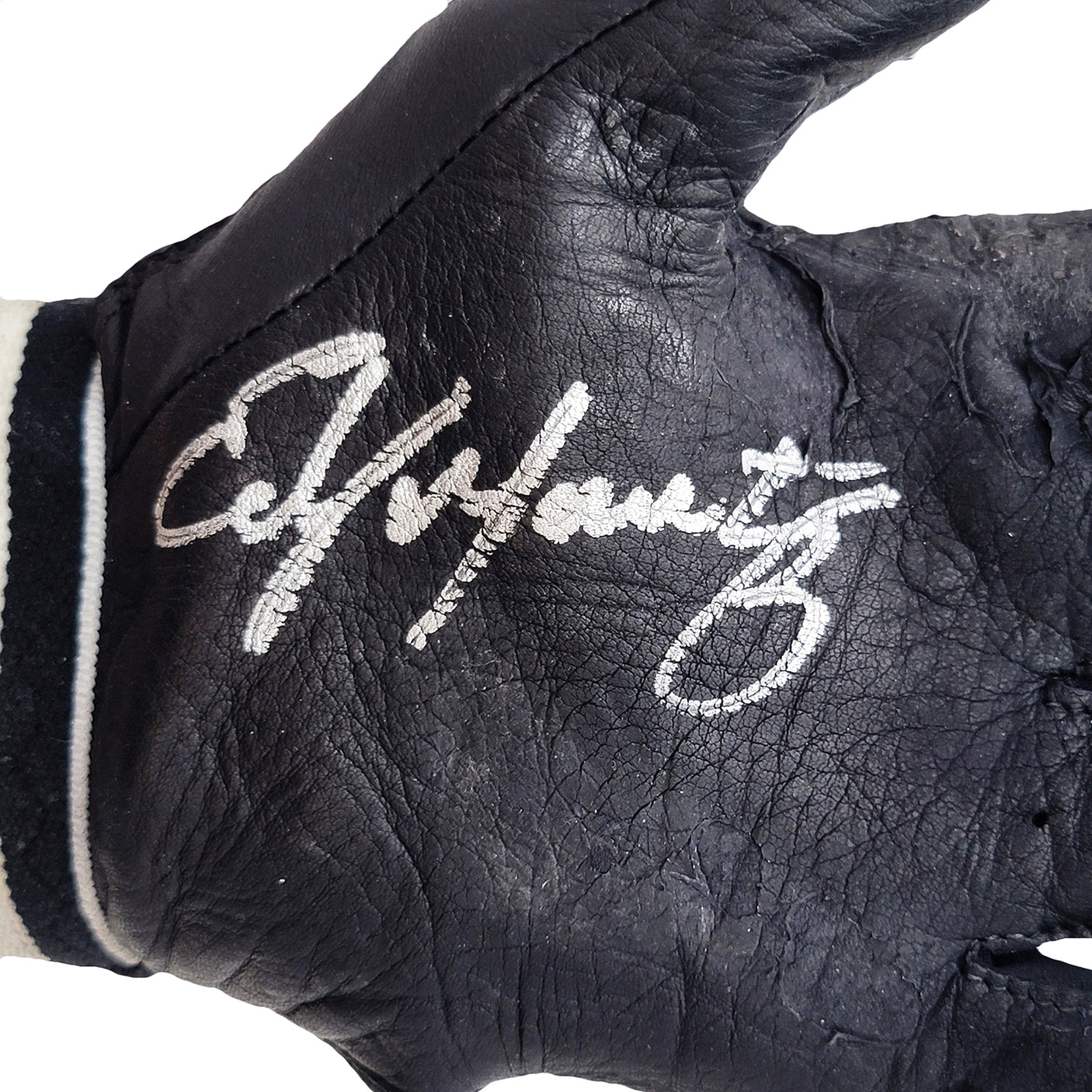 Edgar Martinez Autographed Franklin Game Used Black Batting Gloves Seattle Mariners With Signed Certificate Stock #211908