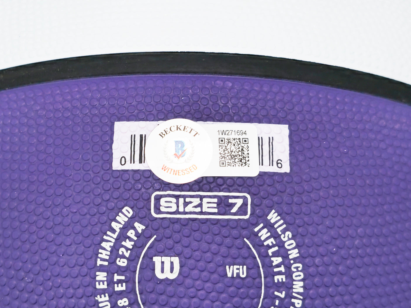 John Stockton Autographed Purple & White City Edition Basketball Utah Jazz Beckett BAS Witness Stock #224371