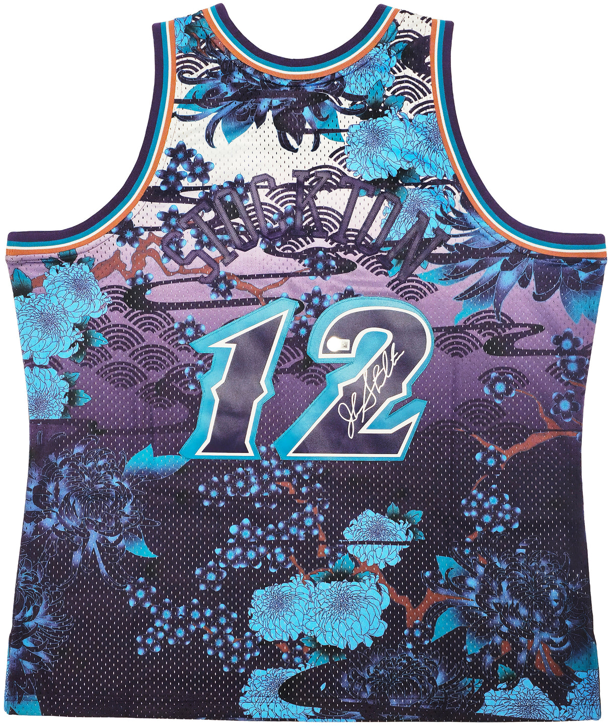 Utah Jazz John Stockton Autographed Purple Authentic Mitchell & Ness 1996-97 Hardwood Classic Swingman Asian Heritage 5.0 Jersey Size XXL Beckett BAS Witness Stock #224345