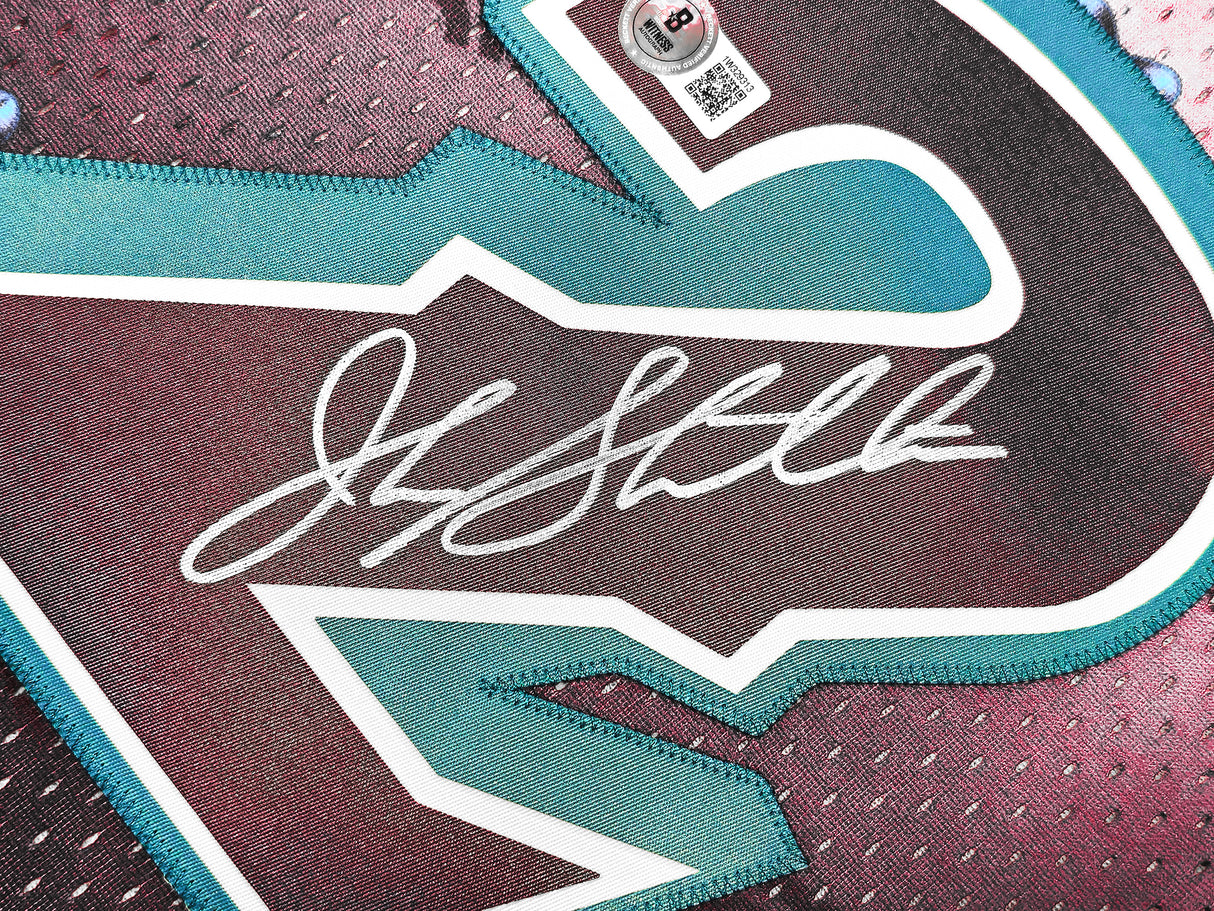 Utah Jazz John Stockton Autographed Purple Authentic Mitchell & Ness 1996-97 Hardwood Classic Swingman Asian Heritage 5.0 Jersey Size L Beckett BAS Witness Stock #224343