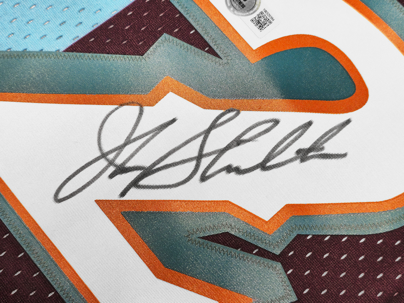 Utah Jazz John Stockton Autographed Blue & Purple Authentic Mitchell & Ness 1996-97 Hardwood Classic Swingman Split Jersey Size L Beckett BAS Witness Stock #224340