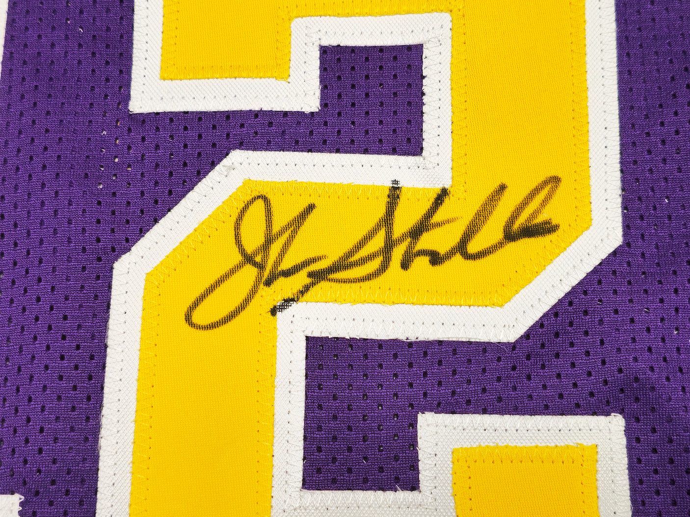 Utah Jazz John Stockton Autographed Purple Jersey Beckett BAS Witness Stock #224360