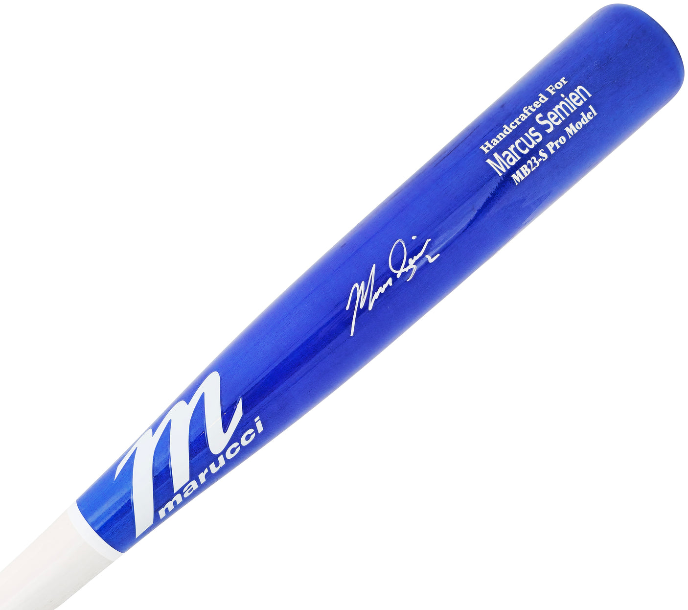 Marcus Semien Autographed Blue & White Marucci Player Model Baseball Bat Texas Rangers Beckett BAS Witness Stock #224399