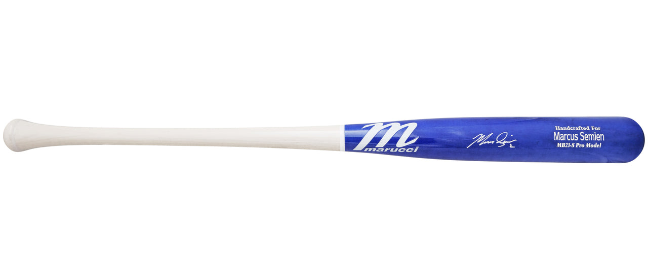 Marcus Semien Autographed Blue & White Marucci Player Model Baseball Bat Texas Rangers Beckett BAS Witness Stock #224399