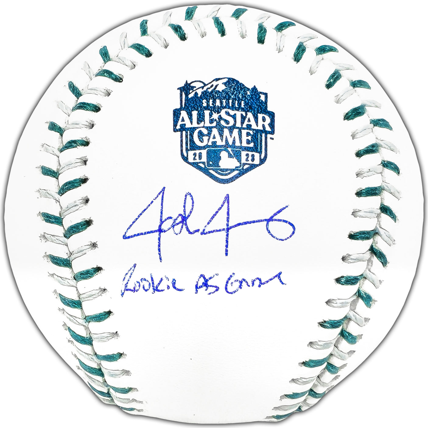 Josh Jung Autographed Official 2023 All Star Game Logo Game Baseball Texas Rangers "Rookie AS Game" Beckett BAS Witness Stock #224411