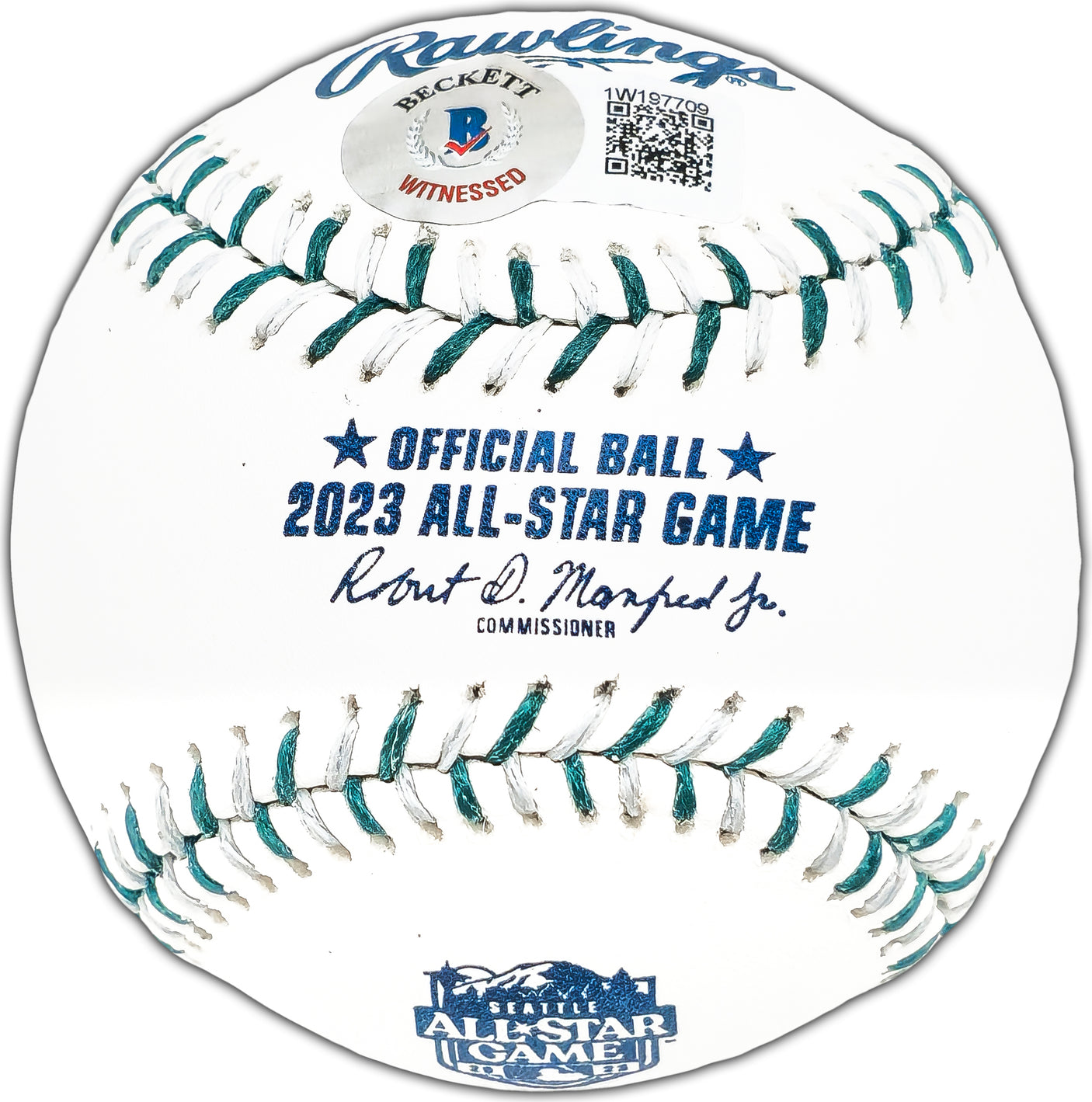 Josh Jung Autographed Official 2023 All Star Game Logo Game Baseball Texas Rangers Beckett BAS Witness Stock #224412
