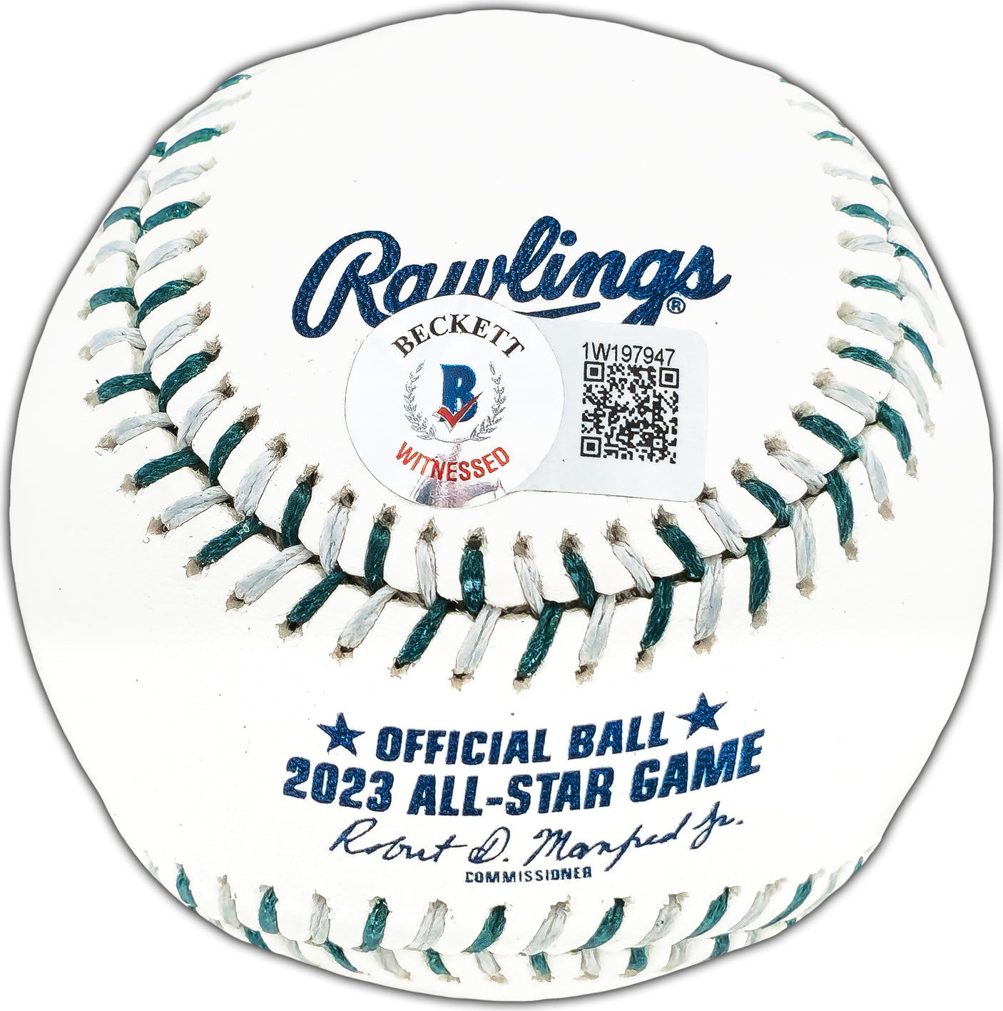 Marcus Semien Autographed Official 2023 All Star Game Logo Game Baseball Texas Rangers Beckett BAS Witness Stock #224413