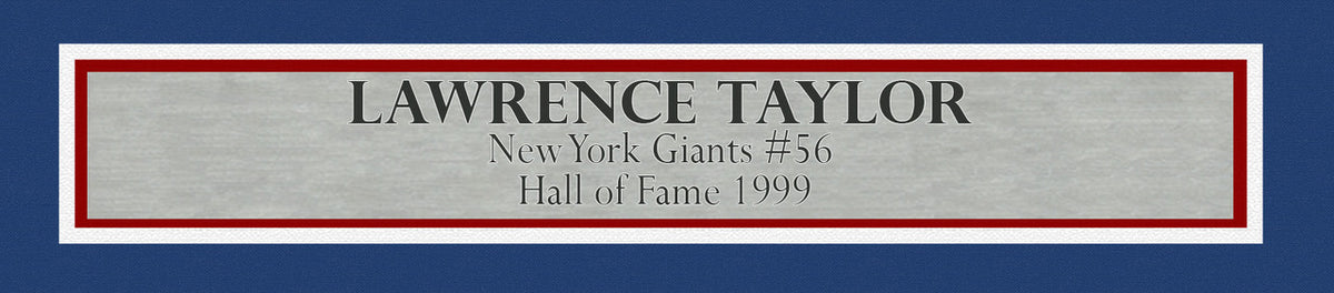New York Giants Lawrence Taylor Autographed Framed Blue Jersey Beckett BAS Witness Stock #268093