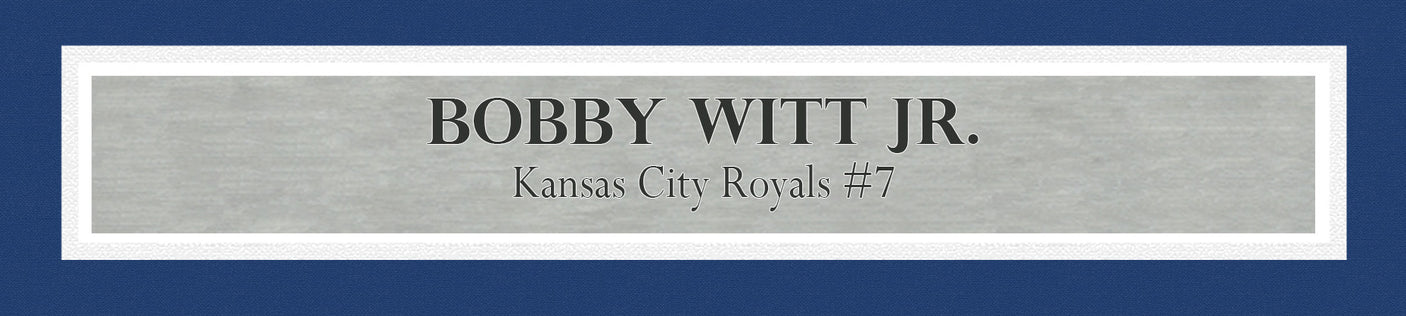 Kansas City Royals Bobby Witt Jr. Autographed Framed Blue Nike Jersey Beckett BAS Witness Stock #239067