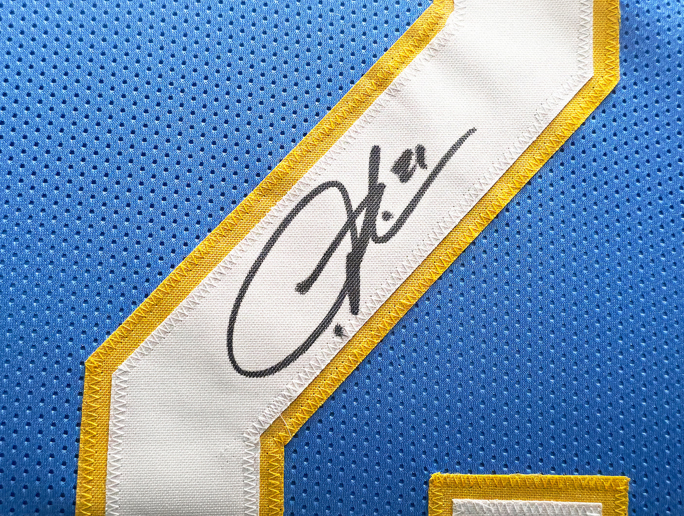 San Diego Chargers LaDainian Tomlinson Autographed Framed Powder Blue Jersey "HOF 17" Beckett BAS Witness Stock #239064