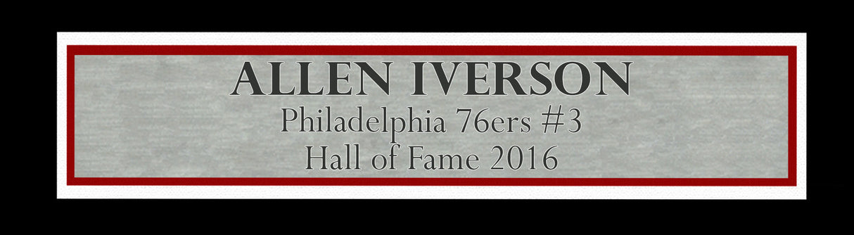 Philadelphia 76ers Allen Iverson Autographed Framed White Jersey Beckett BAS Witness Stock #239068