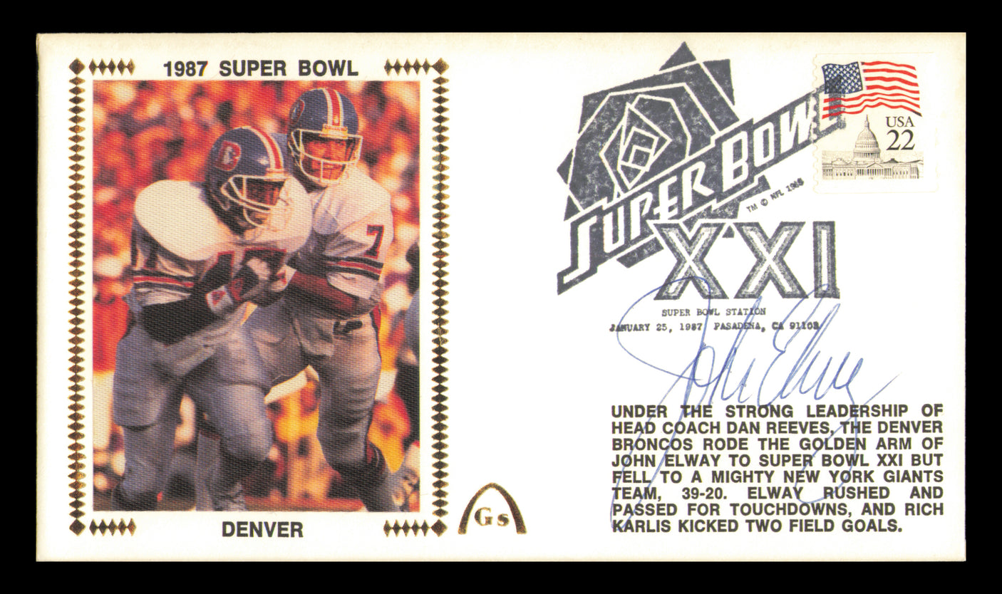 John Elway Autographed 1988 First Day Cover Denver Broncos SKU #239090