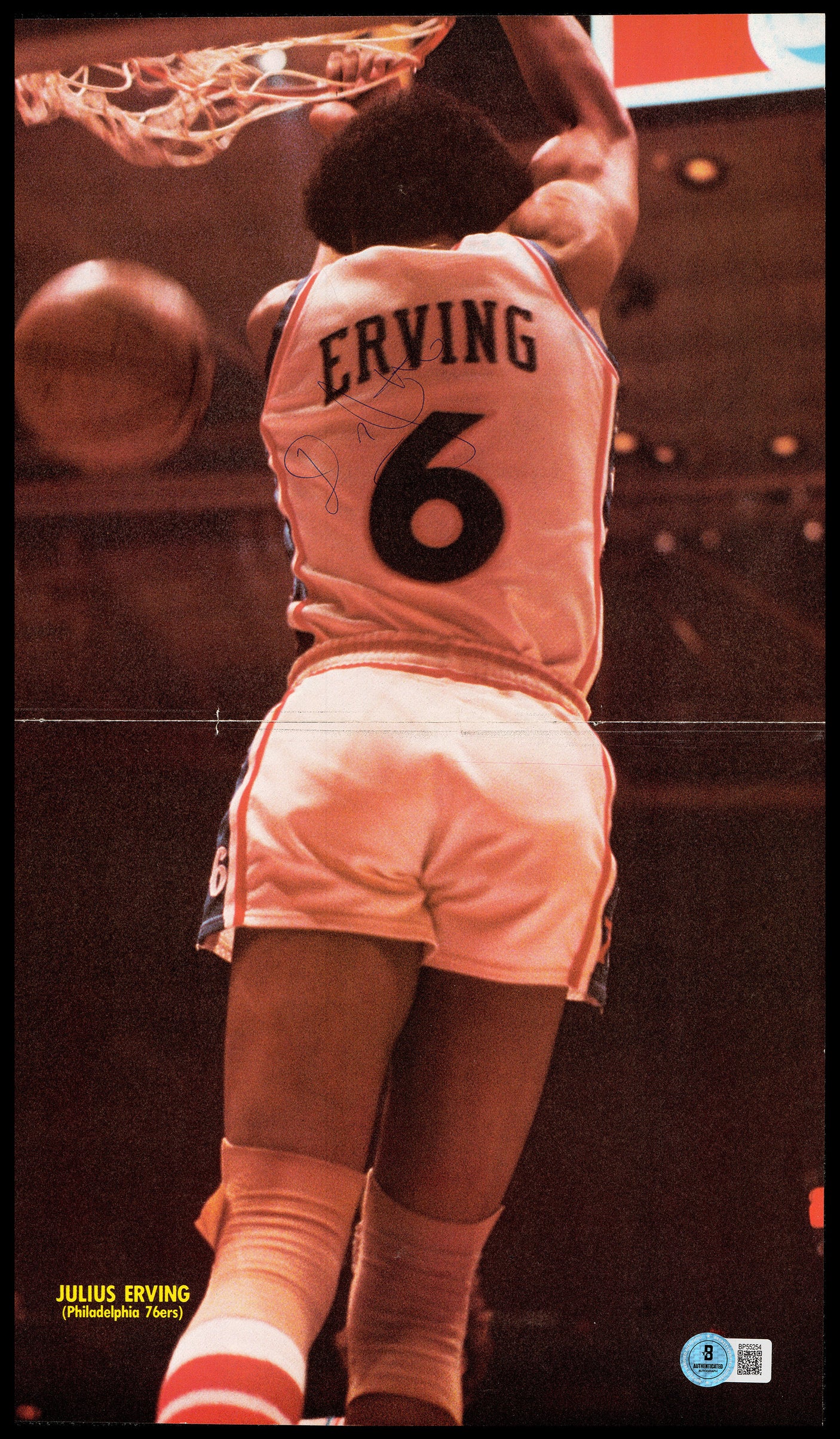 Julius Erving Autographed 11x16 Magazine Page Photo Philadelphia 76ers Beckett BAS QR #BP55254