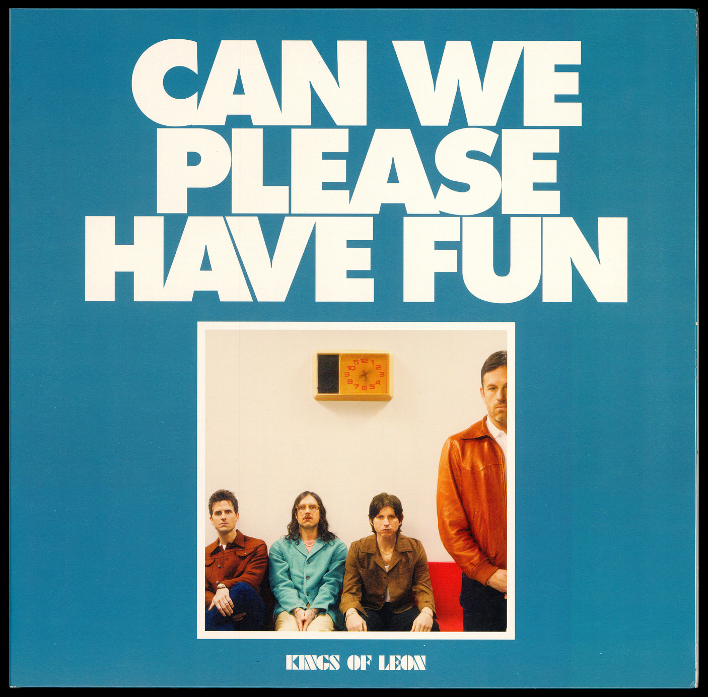 Kings of Leon Autographed 12x24 Poster Insert "All My Wildest Fantasies Are Here" Signed By All 4 Followill Band Members (With Vinyl & Record) Beckett BAS #AE08295