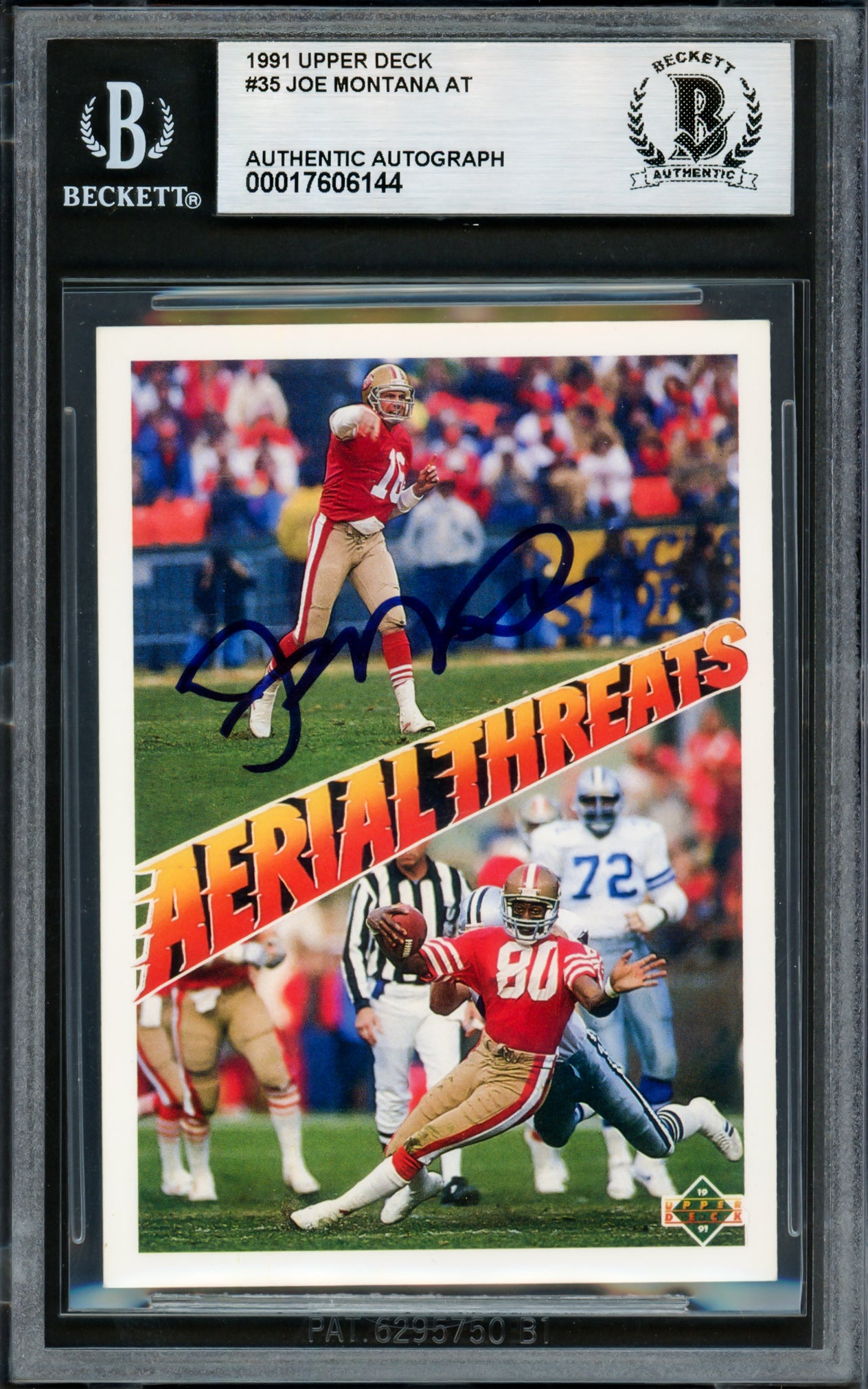 Joe Montana Autographed 1991 Upper Deck Card #35 San Francisco 49ers Beckett BAS #17606144