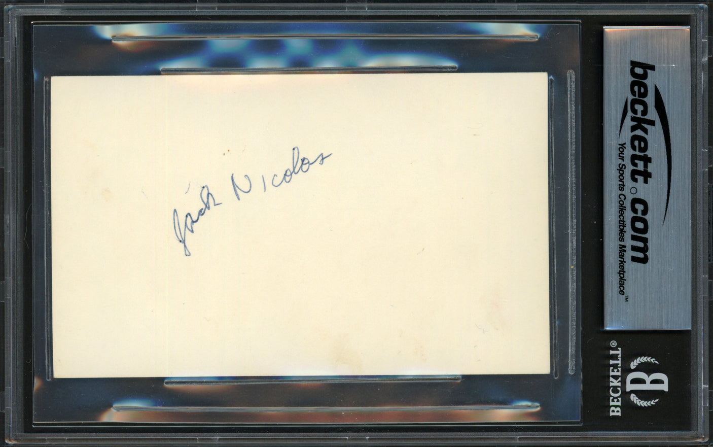 Jack Nicklaus Autographed 3x5 Index Card Beckett BAS #17607358