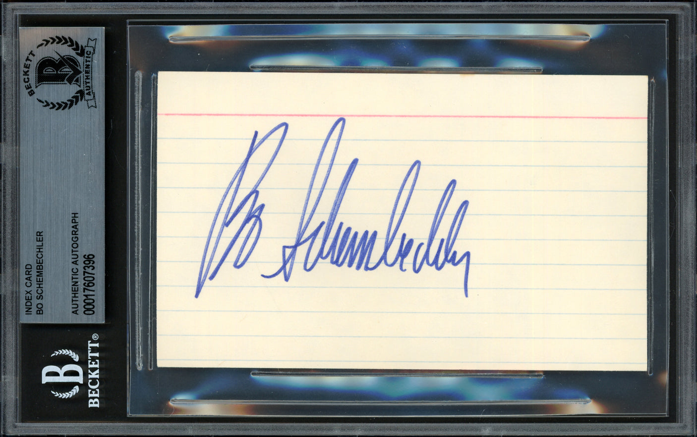 Bo Schembechler Autographed 3x5 Index Card Michigan Wolverines Beckett BAS #17607396