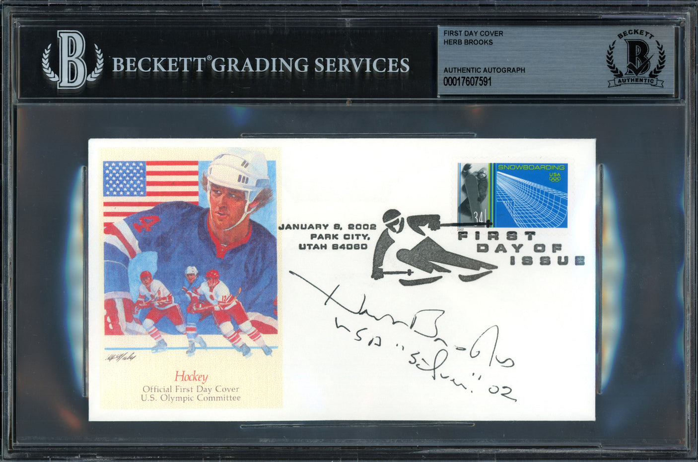 Herb Brooks Autographed First Day Cover 1980 Team USA Miracle on Ice Beckett BAS #17607591