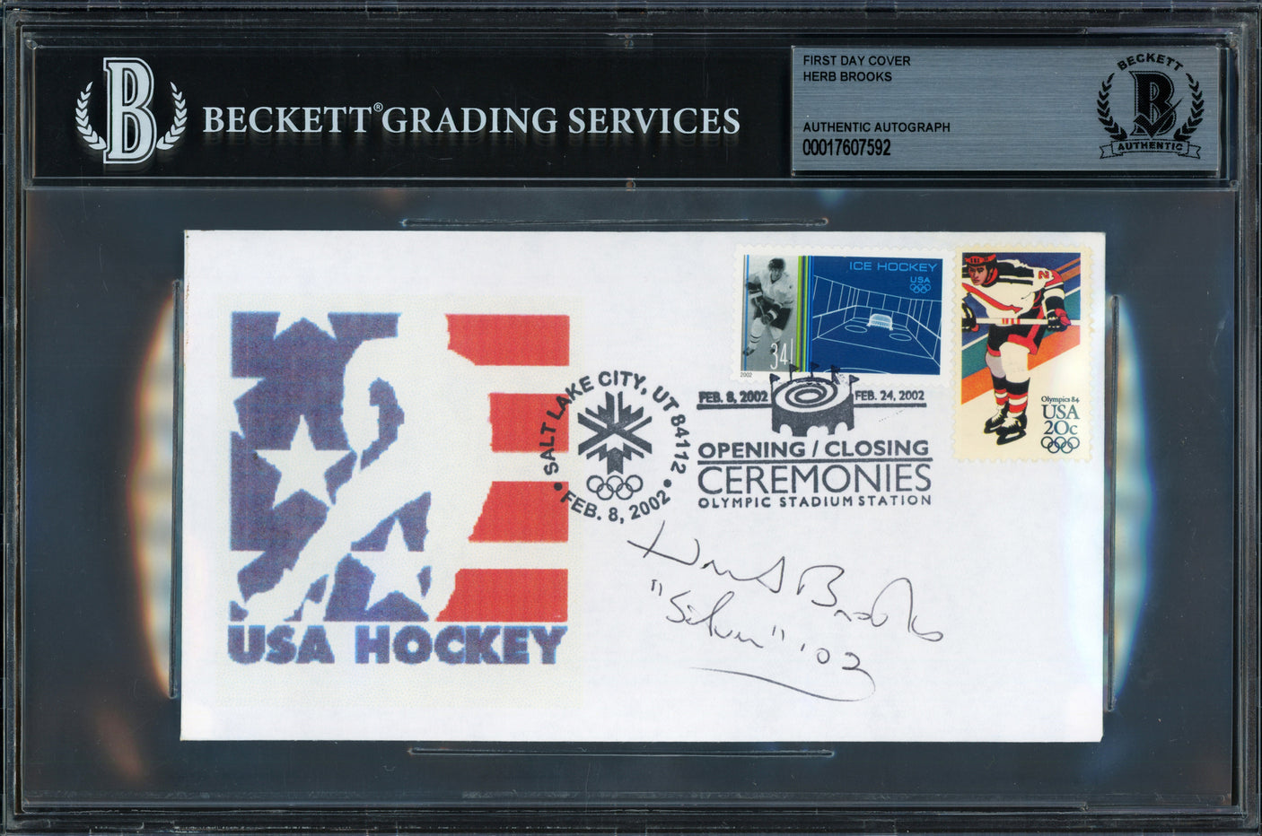 Herb Brooks Autographed First Day Cover 1980 Team USA Miracle on Ice Beckett BAS #17607592