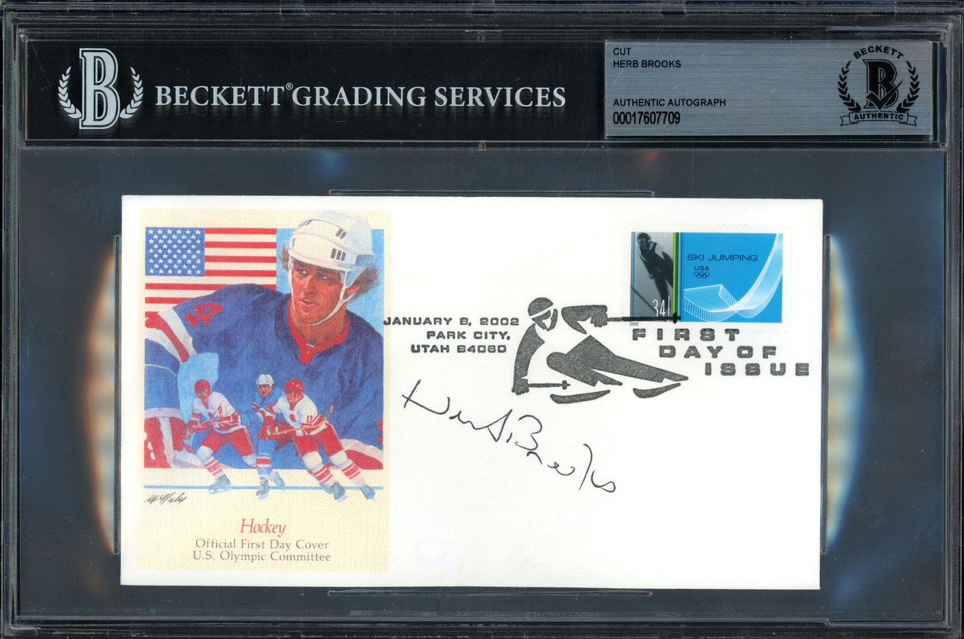 Herb Brooks Autographed First Day Cover 1980 Team USA Miracle on Ice Beckett BAS #17607709