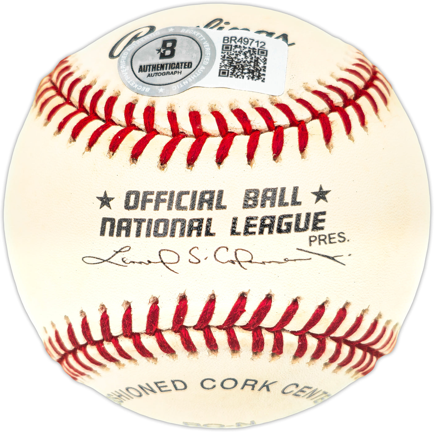 Joey Jay Autographed Official NL Baseball Milwaukee Braves "57 WS Champs" Beckett BAS QR #BR49712
