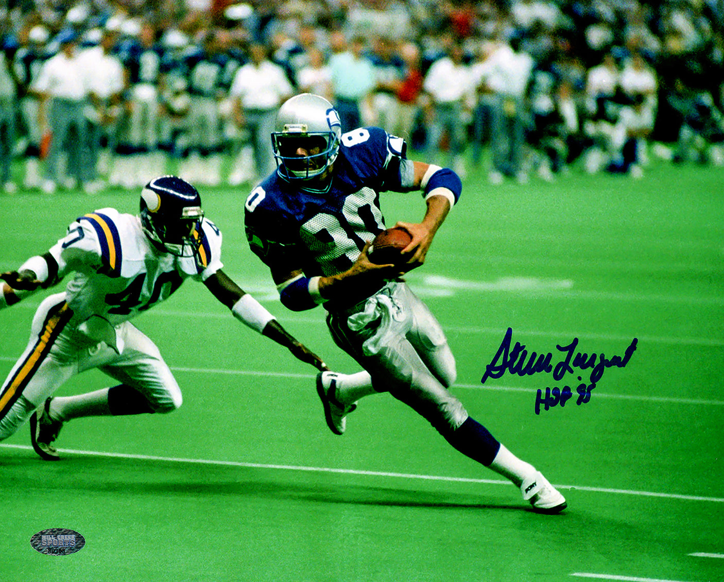 Steve Largent Autographed Framed 8x10 Photo Seattle Seahawks "HOF 95" MCS Holo Stock #212658