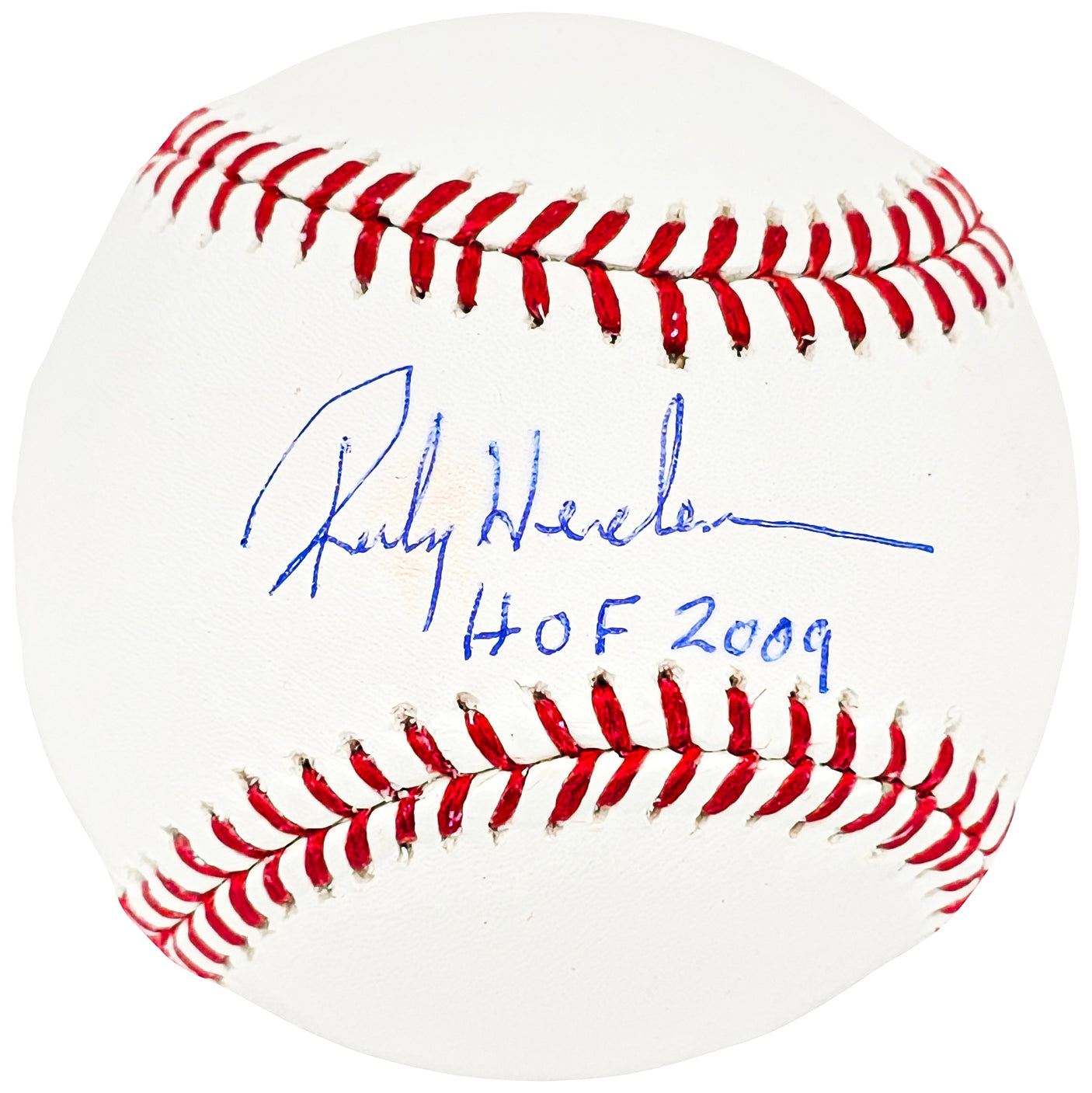 Rickey Henderson Autographed Official MLB Baseball Oakland A's, New York Yankees "HOF 2009" MLB Holo & Steiner Holo SKU #213869
