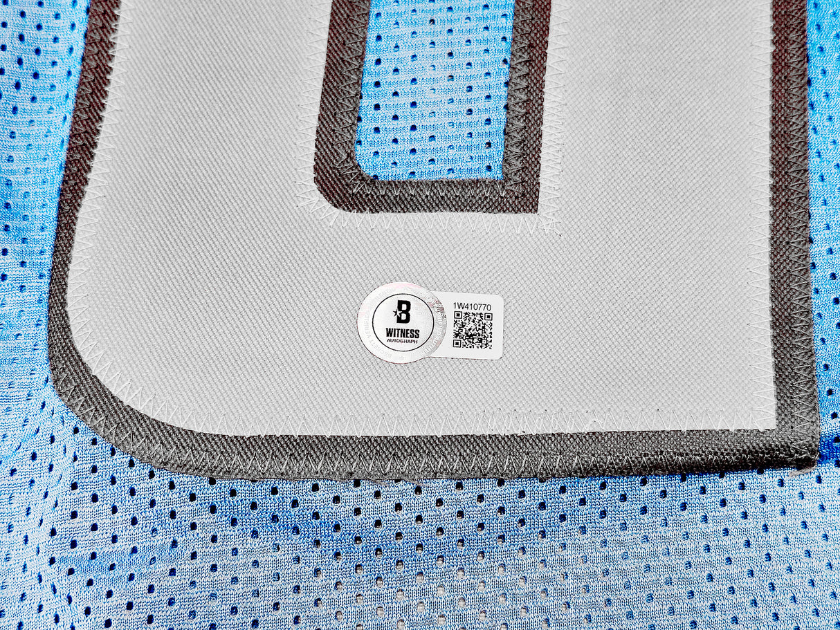Detroit Lions Sam LaPorta Autographed Blue Jersey Beckett BAS Witness Stock #225898