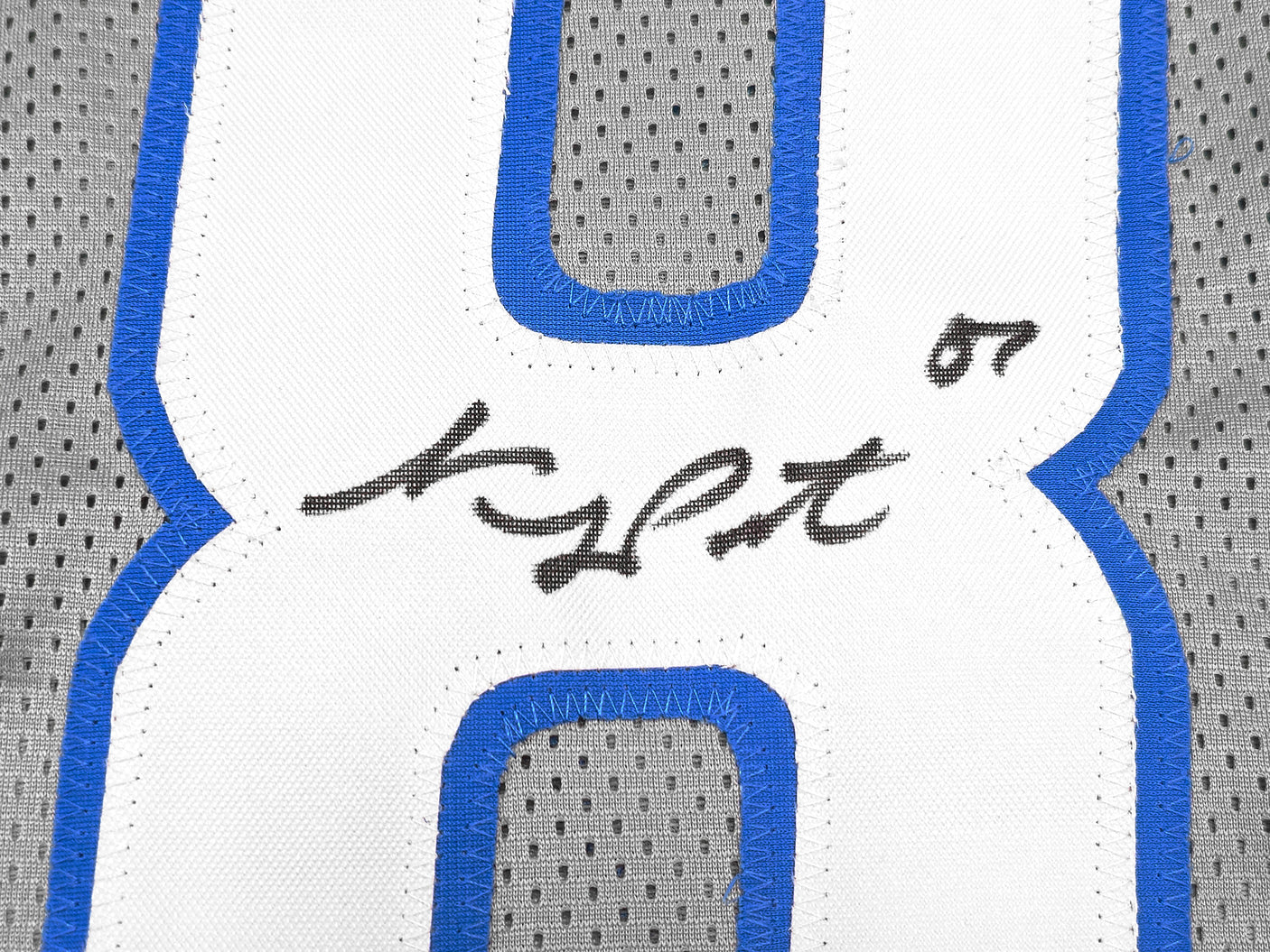 Detroit Lions Sam LaPorta Autographed Gray Jersey Beckett BAS Witness Stock #225899