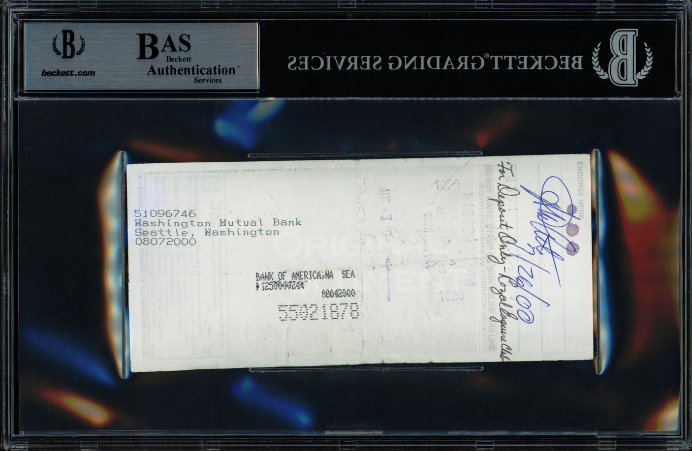 Bill Russell Autographed 3x6 Check Boston Celtics Beckett BAS Stock #239745