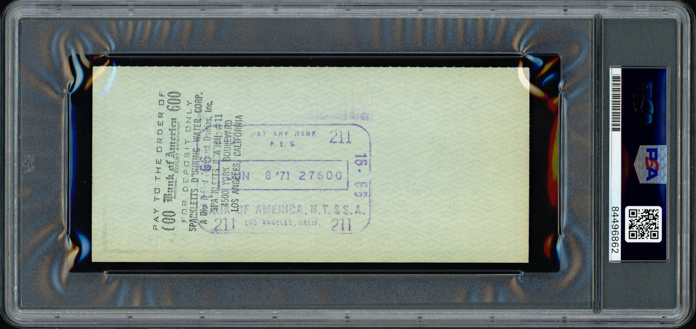 Bill Russell Autographed 3x6 Check Boston Celtics PSA/DNA Stock #239747