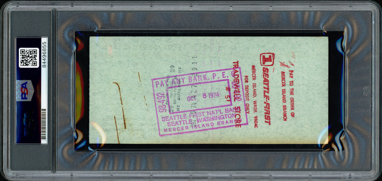 Bill Russell Autographed 3x6 Check Boston Celtics PSA/DNA Stock #239748