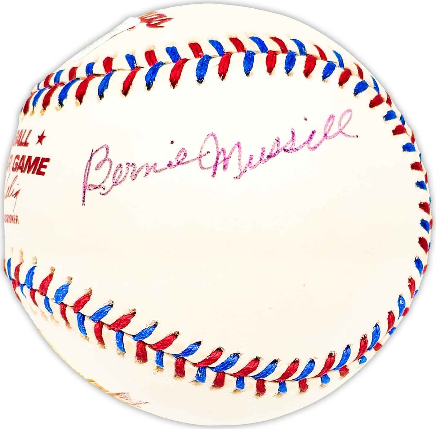 Barney Bernie Mussill Autographed Official 1997 All Star Game Logo Baseball Philadelphia Phillies Beckett BAS QR #BM25087