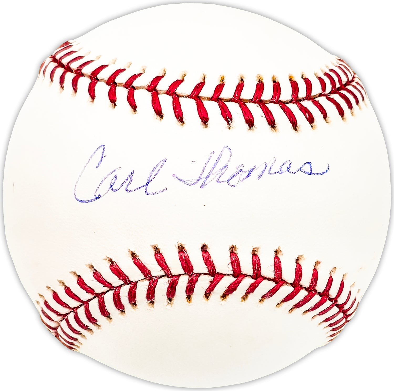 Carl Thomas Autographed Official MLB Baseball Cleveland Indians Beckett BAS QR #BM25120