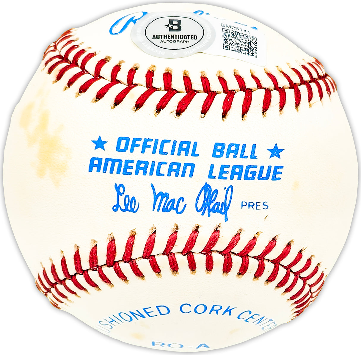 Alvis Tex Shirley Autographed Official AL Baseball Philadelphia A's "Best Wishes Larry" Beckett BAS QR #BM25141