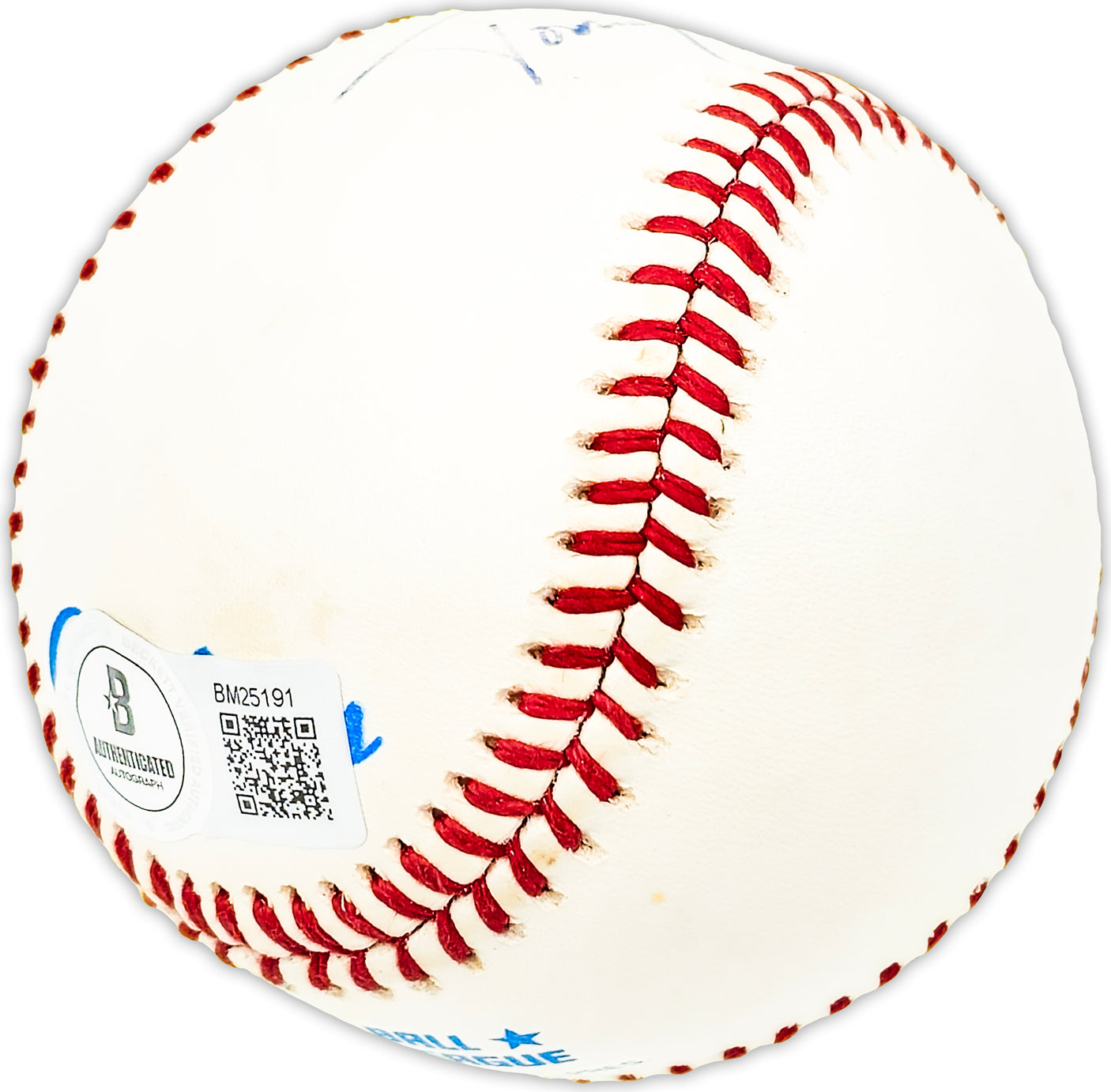 Tom Tommy Dunbar Autographed Official AL Baseball Texas Rangers Beckett BAS QR #BM25191