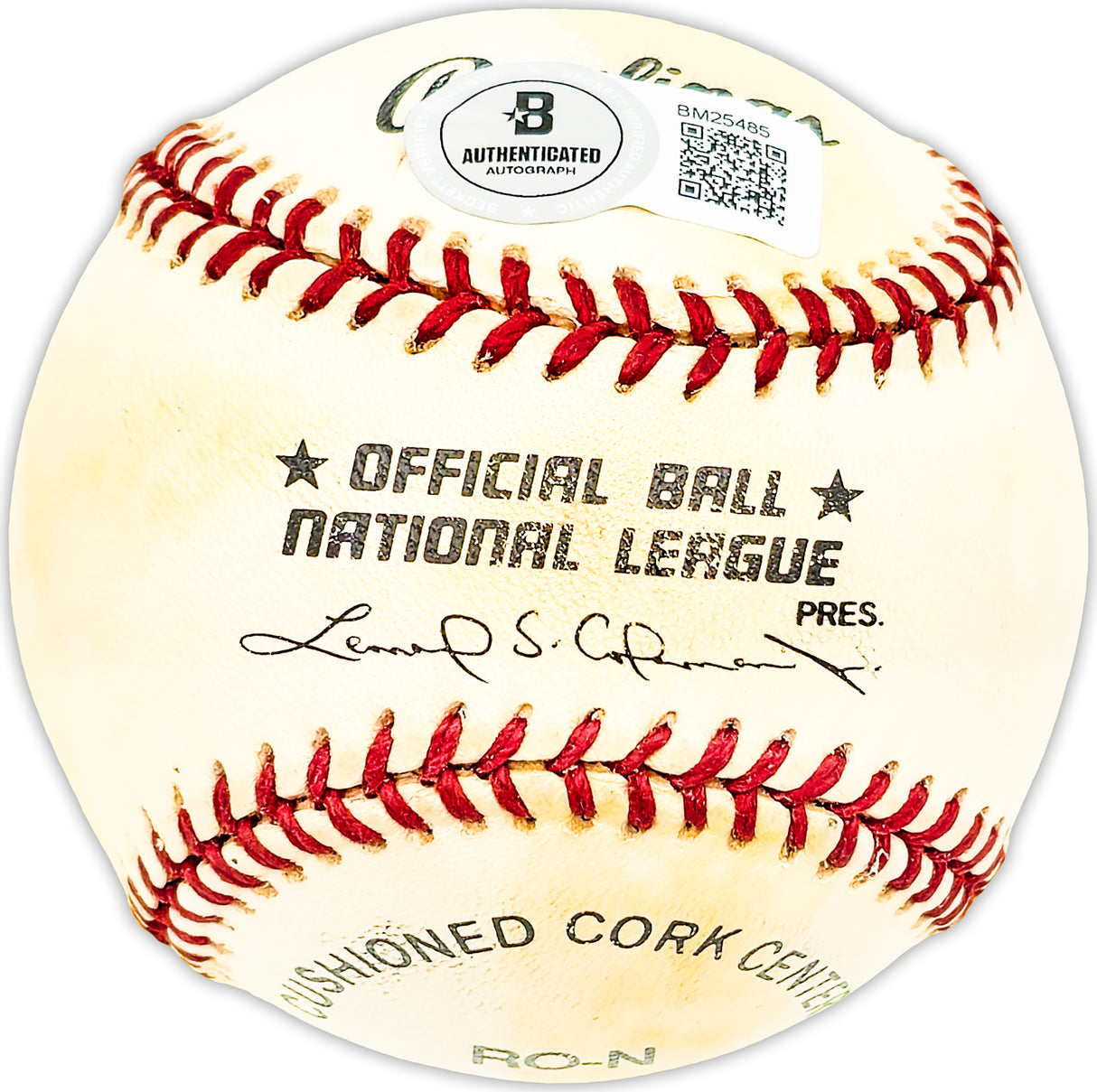 Gordon Gordy Massa Autographed Official NL Baseball Chicago Cubs Beckett BAS QR #BM25485