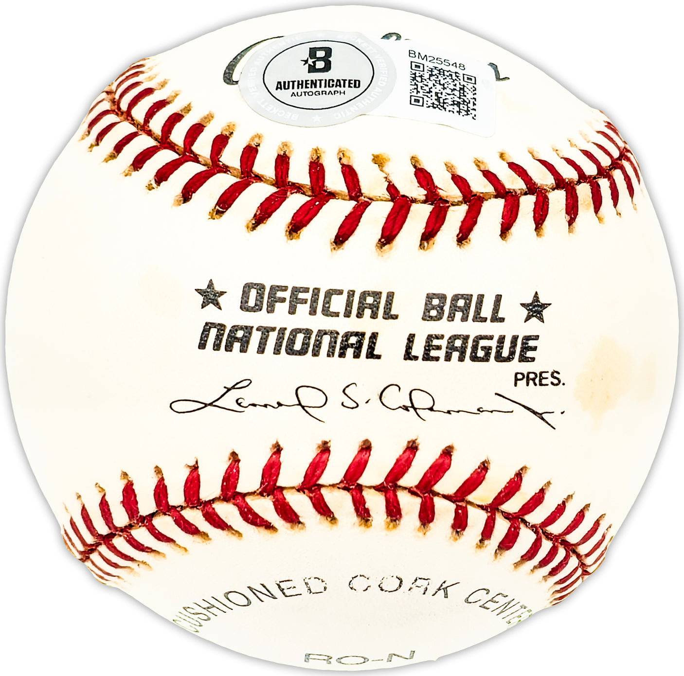 Vern Benson Autographed Official NL Baseball St. Louis Cardinals, New York Yankees Beckett BAS QR #BM25548