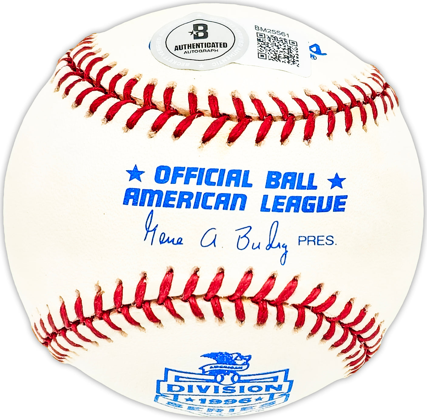 Jim Pearce Autographed Official AL Division Series Logo Baseball Reds, Senators "Best Wishes Cliff" Beckett BAS QR #BM25561