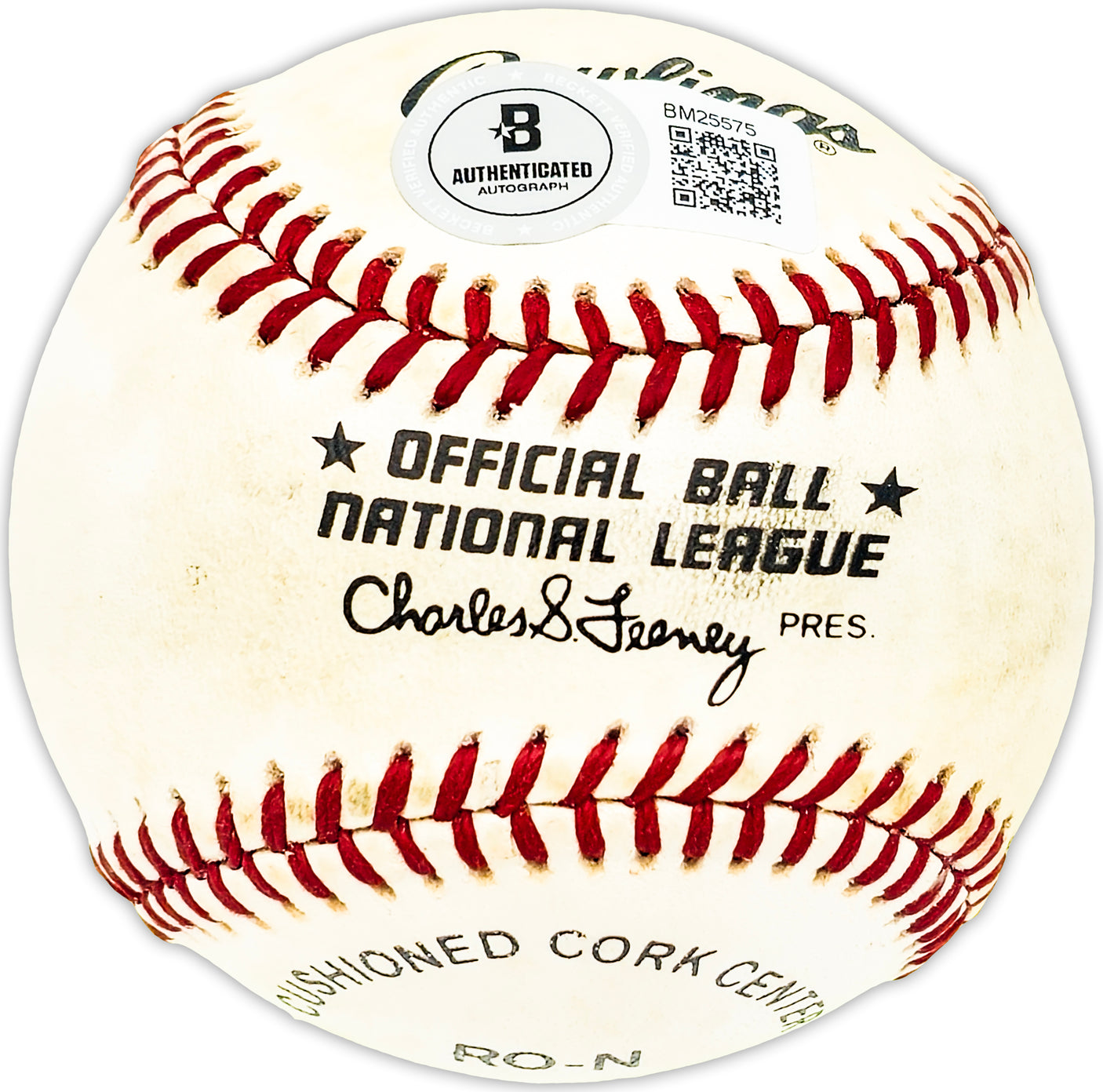 Granny Hamner Autographed Official NL Baseball Philadelphia Phillies Beckett BAS QR #BM25575