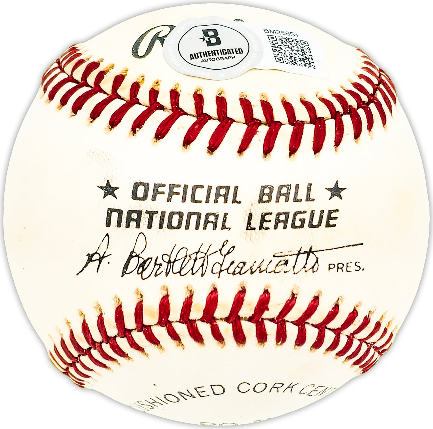 Ken MacKenzie Autographed Official NL Baseball New York Mets, Atlanta Braves Beckett BAS QR #BM25651