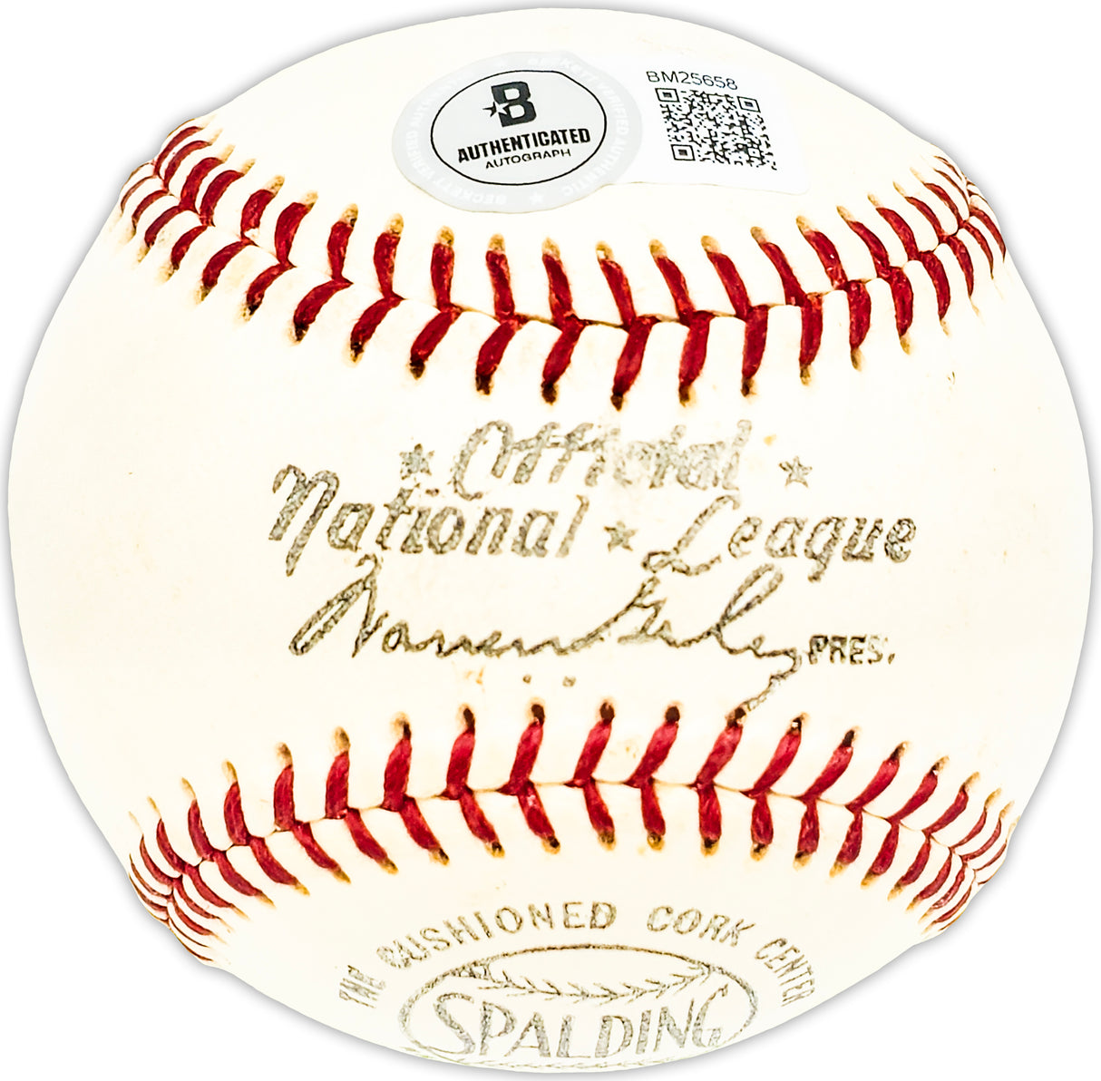 Johnny Edwards Autographed Official Giles NL Baseball Cincinnati Reds Beckett BAS QR #BM25658