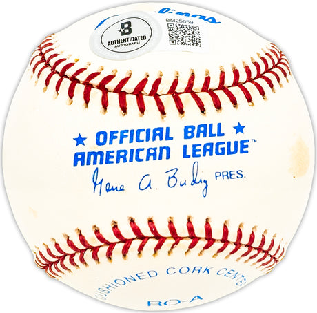 Jack Phillips Autographed Official AL Baseball New York Yankees, Detroit Tigers Beckett BAS QR #BM25659