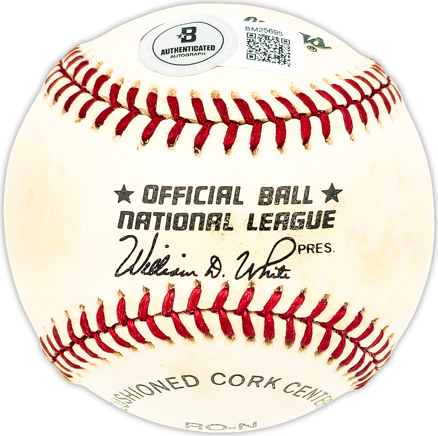 Mike Ryan Autographed Official NL Baseball Boston Red Sox, Philadelphia Phillies Beckett BAS QR #BM25695