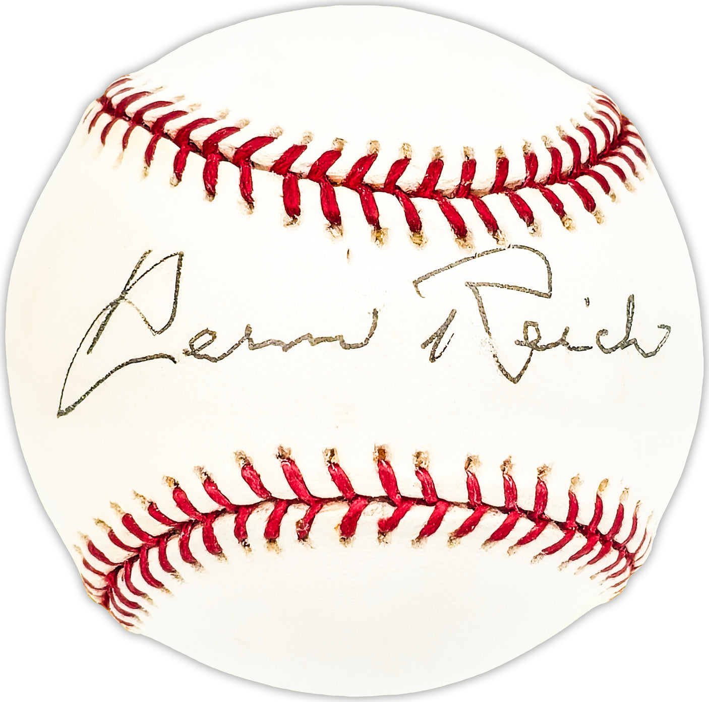 Herm Reich Autographed Official MLB Baseball Chicago Cubs Beckett BAS QR #BM25696