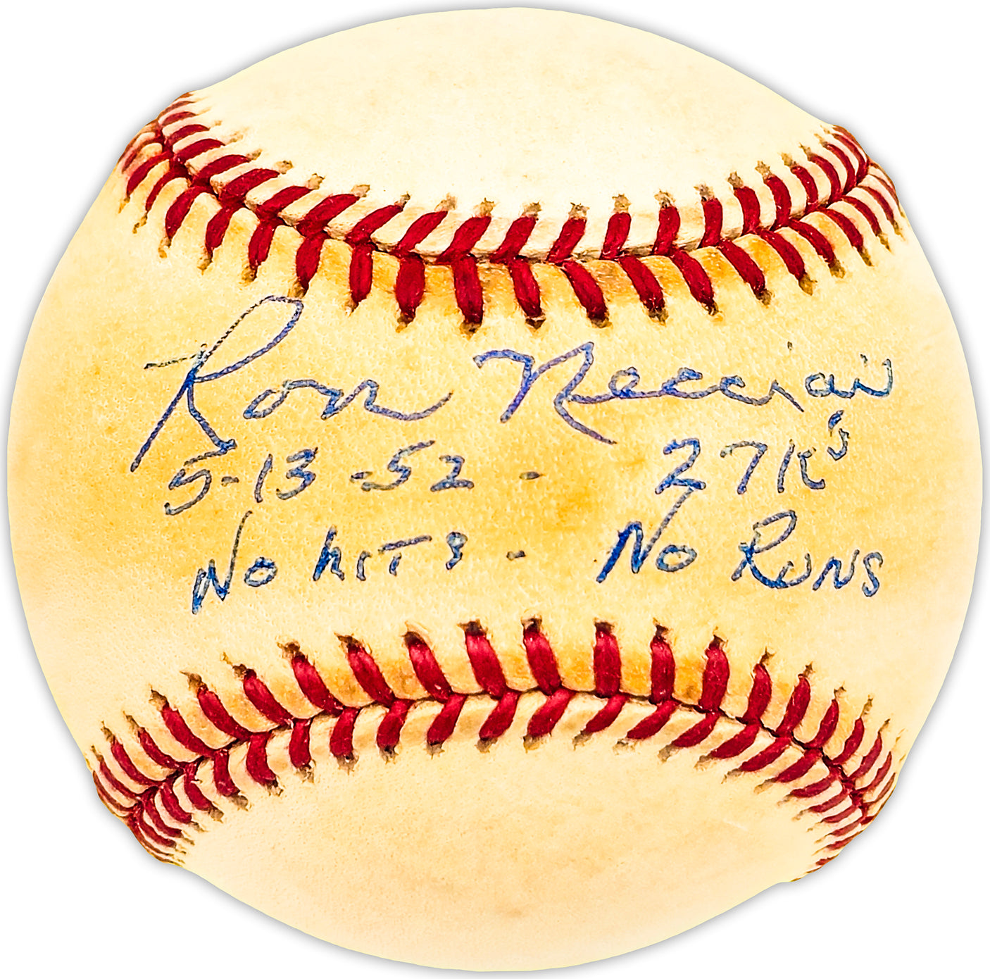 Ron Necciai Autographed Official NL Baseball Pittsburgh Pirates "5-13-52 27 K's No Hits No Runs" Beckett BAS QR #BM25760