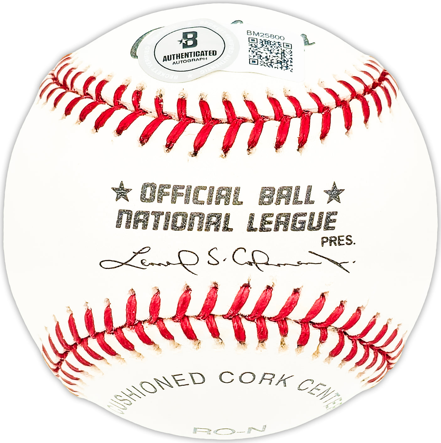 Bill Harris Autographed Official NL Baseball Brooklyn Dodgers "1957" Beckett BAS QR #BM25800