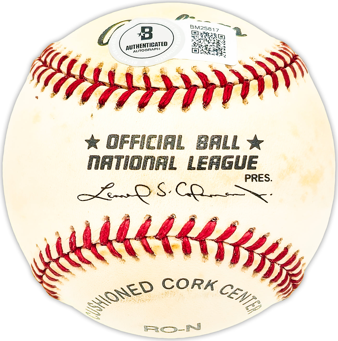 Mark Lemongello Autographed Official NL Baseball Astros, Blue Jays Beckett BAS QR #BM25817